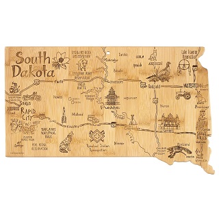 BLK24-20-8139 - South Dakota State Shaped Cutting Board