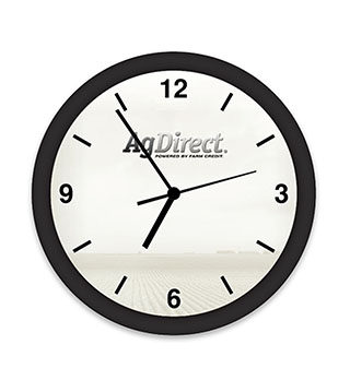 FC2-022 - AgDirect 12" Round Wall Clock - Black