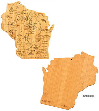 BLK26-20-8095 - Wisconsin State Shaped Cutting Board