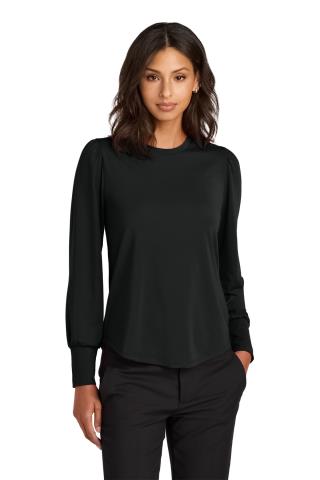 Ladies Stretch Jersey Long Sleeve Blouson Top