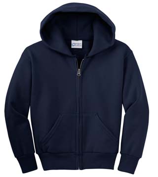 PC90YZHA - Youth Full Zip Hooded Sweatshirt